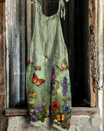 Elara - Butterfly Floral Embroidered Jumpsuit
