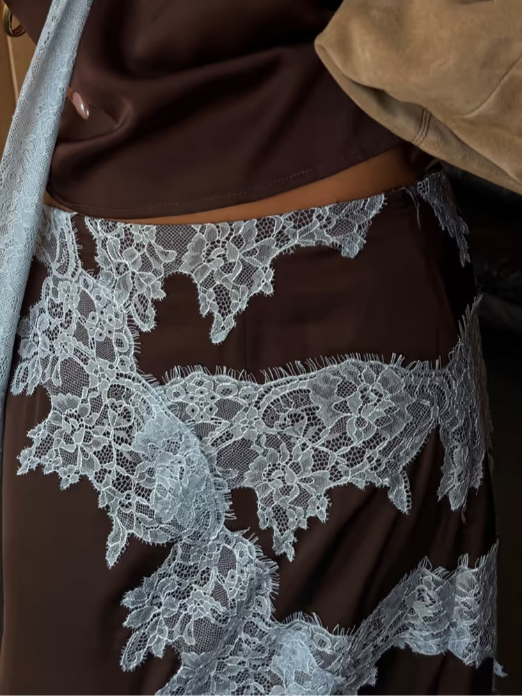 Marisse™ | Elegant Lace Panel Top & Skirt Set