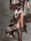 NERISSA™ | Chic Cow Print Maxi Dress