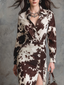 NERISSA™ | Chic Cow Print Maxi Dress