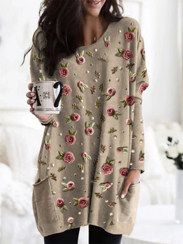 Soraya - Classy Rose-Printed Tunic