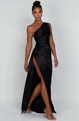 Saoirse - One Shoulder Satin Long Bodycon Dress