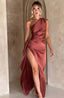 Saoirse - One Shoulder Satin Long Bodycon Dress