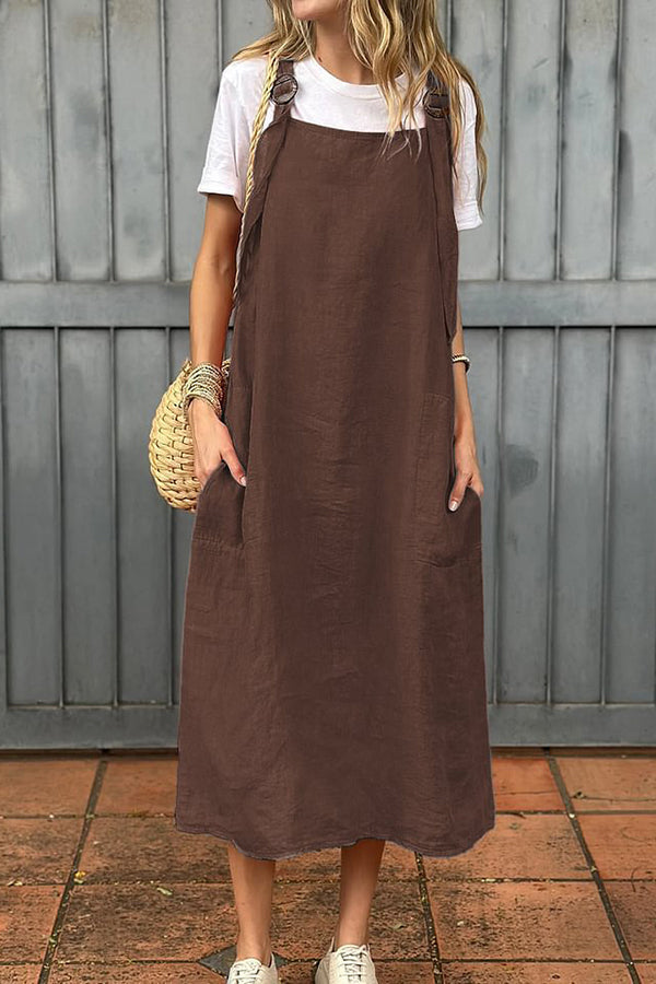Corvianne™ | Relaxed Linen Midi Dress