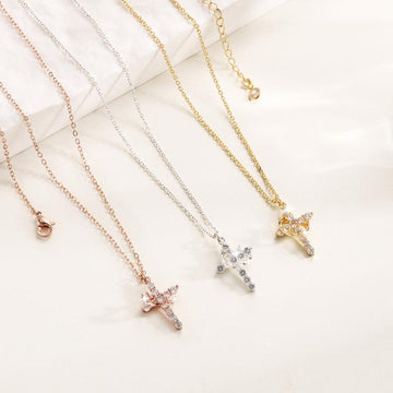 CLARISSE™ – Classic Cross & Crown Necklace
