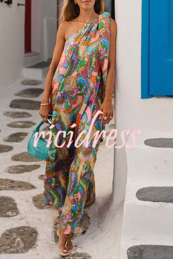 Cyorra™ | Elegant One-Shoulder Satin Maxi