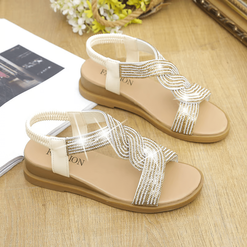 Luna Rhinestone Wedge Fashion Sandals