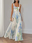 Aurelia™ | Pleated Floral Chiffon Maxi Dress