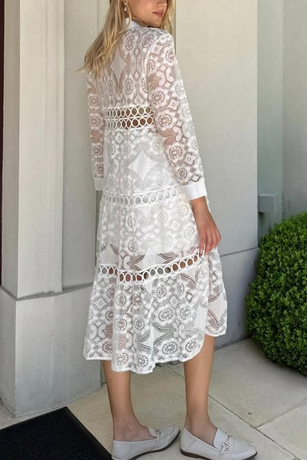 Nerina™ | Stylish Lace Button Shirt