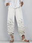 Verena - Solid Color Floral Lace Loose Pants