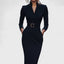 Mandarin™ | Luxurious Black Belted Dress
