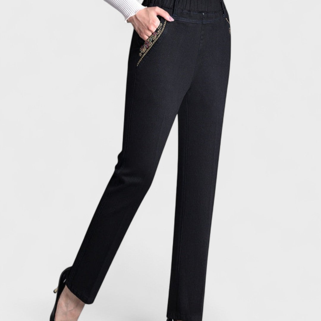 Melora™ | Women’s Jeans with Side Pockets and Elastic Waist